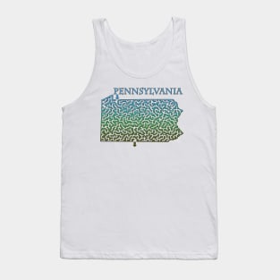 State of Pennsylvania Colorful Maze Tank Top